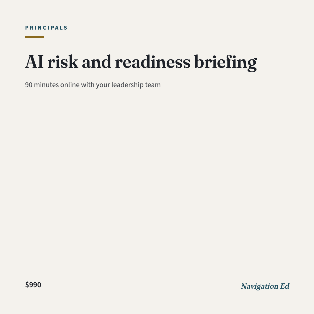 AI Risk and Readiness Briefing for school leadership teams