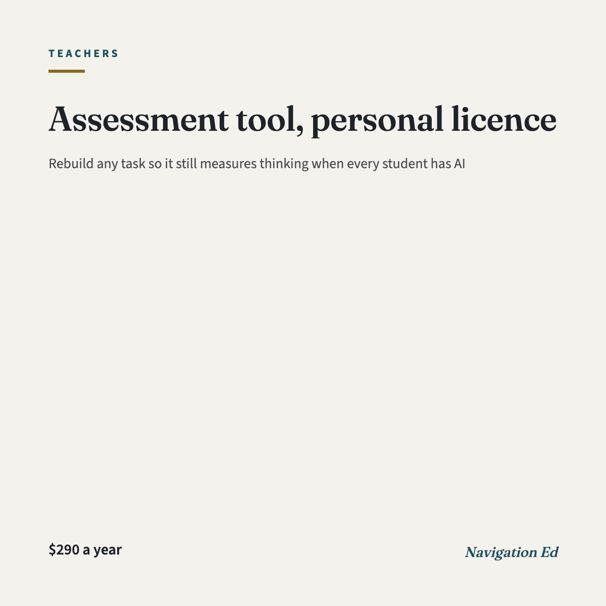 Assessment tool, personal licence, one year